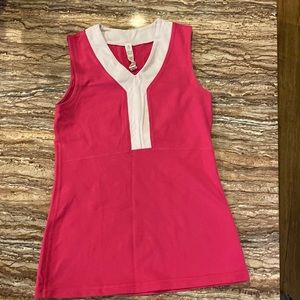 Lululemon Athletica, workout tank top, in bright, fuchsia and white.  Size 6.